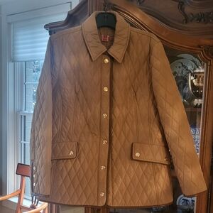 Barn Jacket in a Rich Caramel Color with Brown Trim and Goldtone Hardware